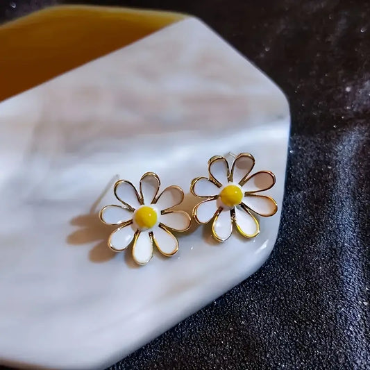 Daisy Stud Enamel Earrings