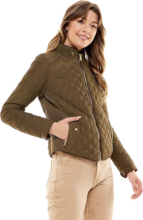 Ultra Lightweight Quilted Padded Zip Up Jacket