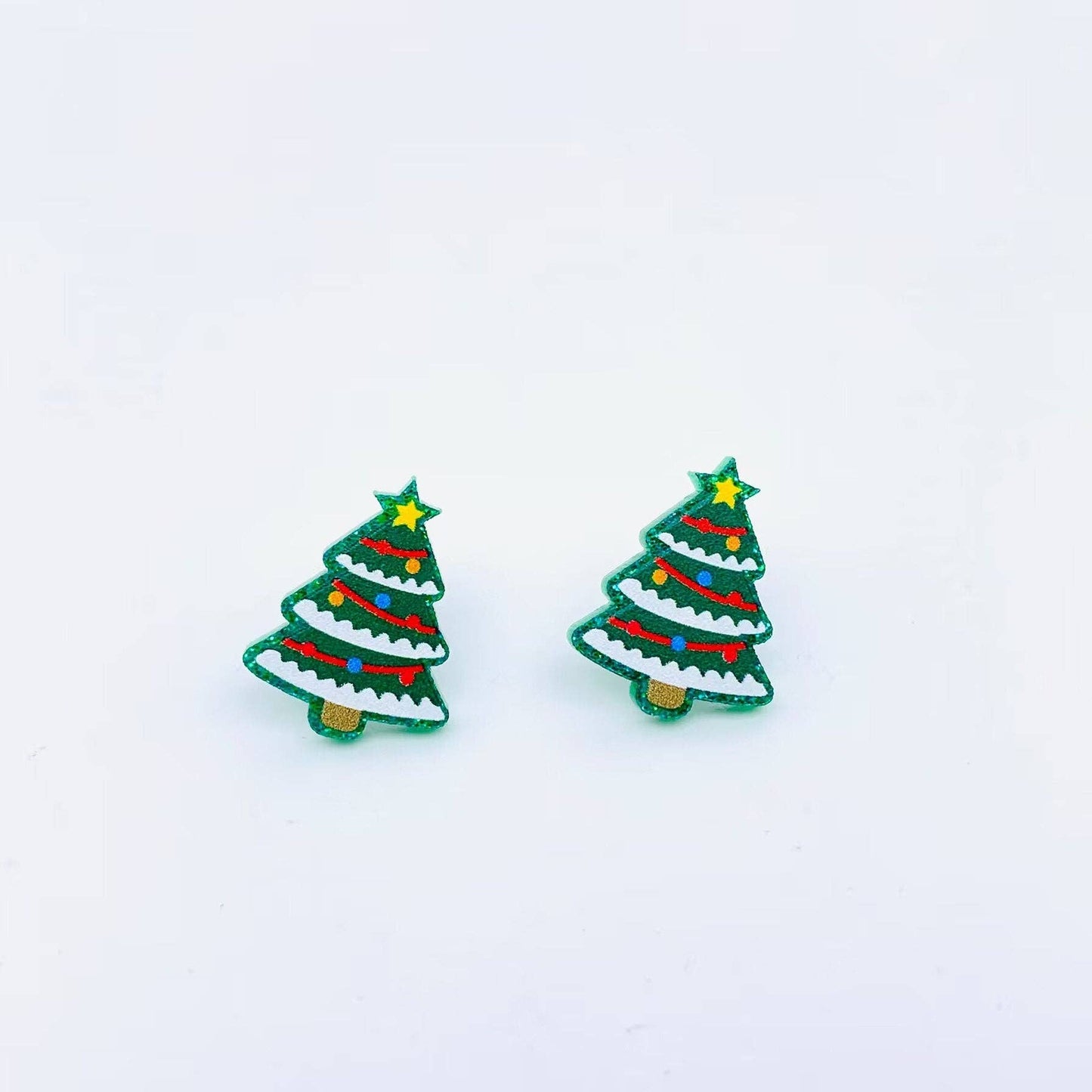 Christmas Gifts Acrylic Green Christmas Tree Ear Studs