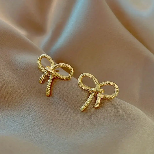 Simple Bowknot Stud Earrings