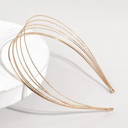 Golden Metal Wide Hair Band