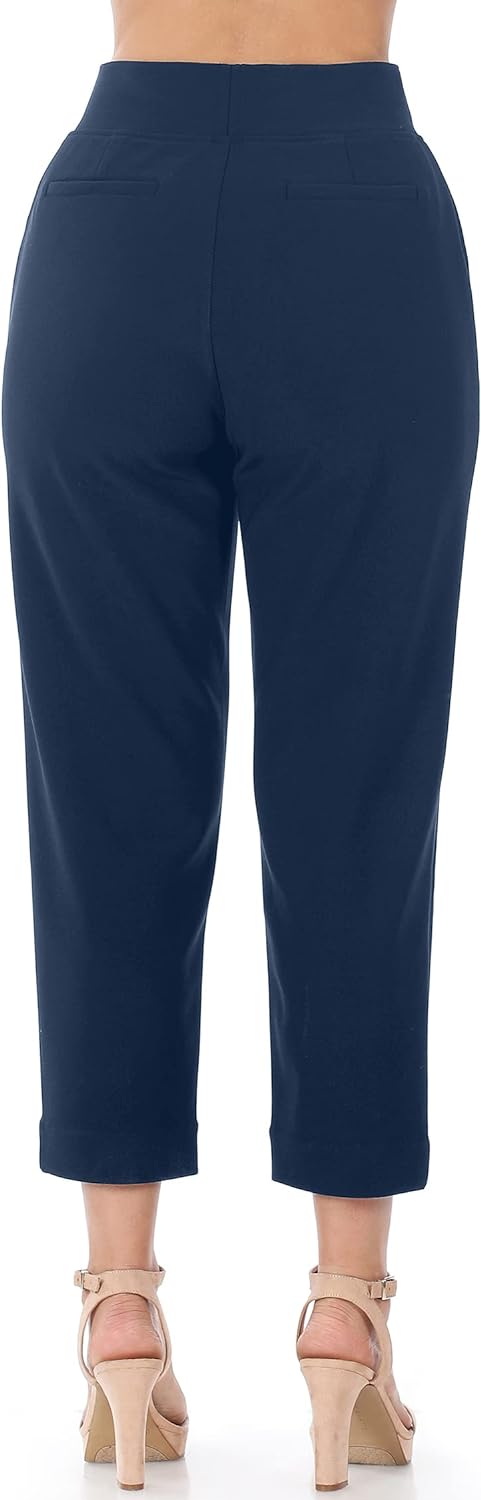 Navy Classic Pull On Ankle Pants