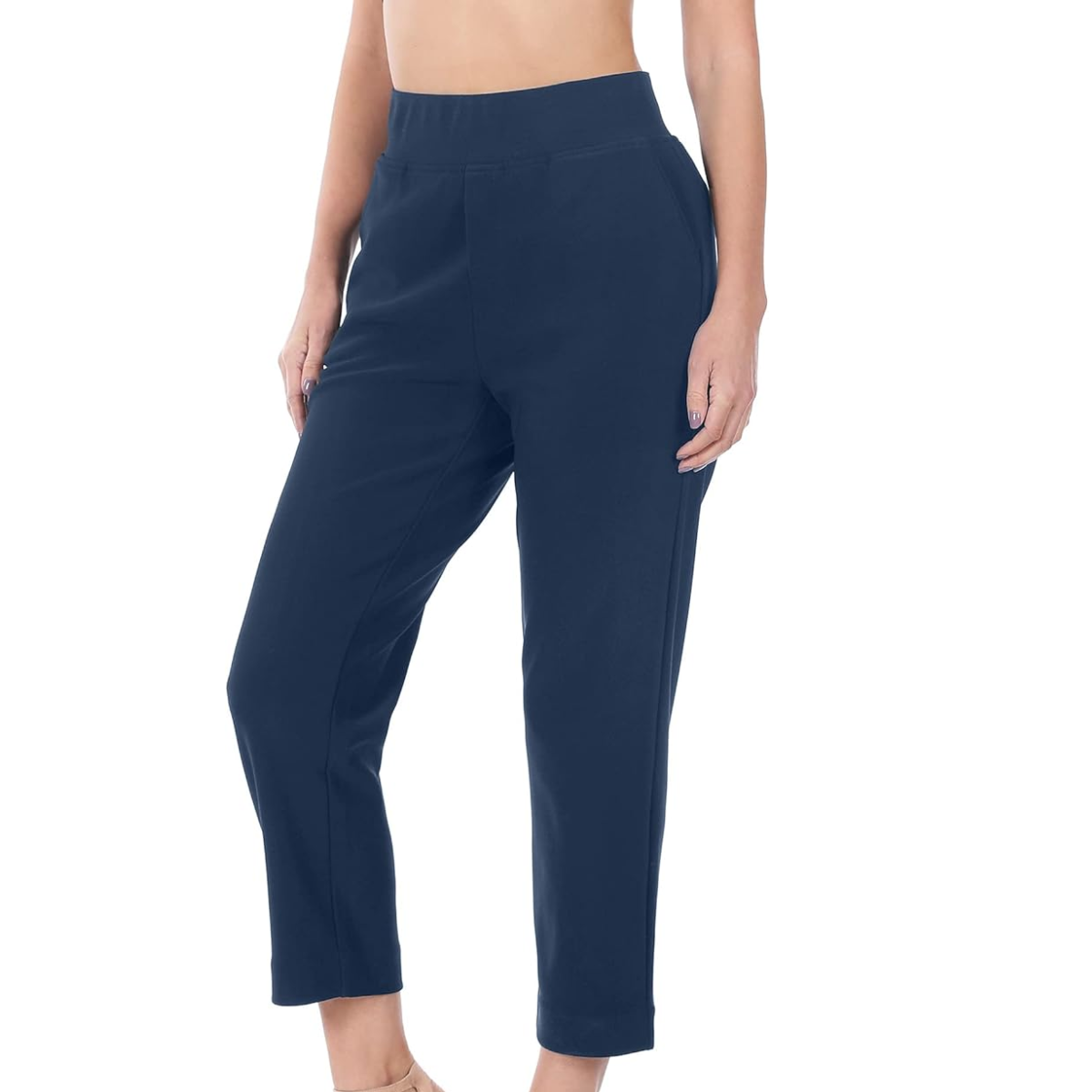 Navy Classic Pull On Ankle Pants