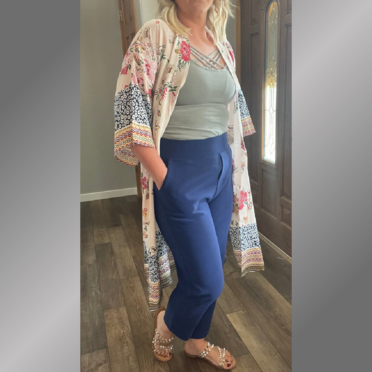 Navy Classic Pull On Ankle Pants