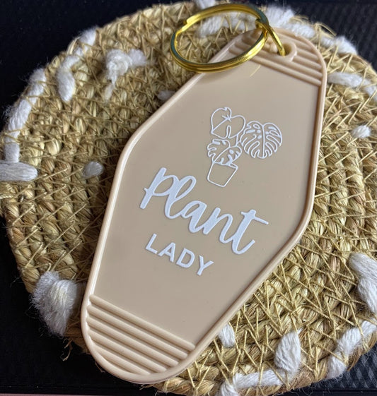 Plant Lady Vintage Hotel Keychain