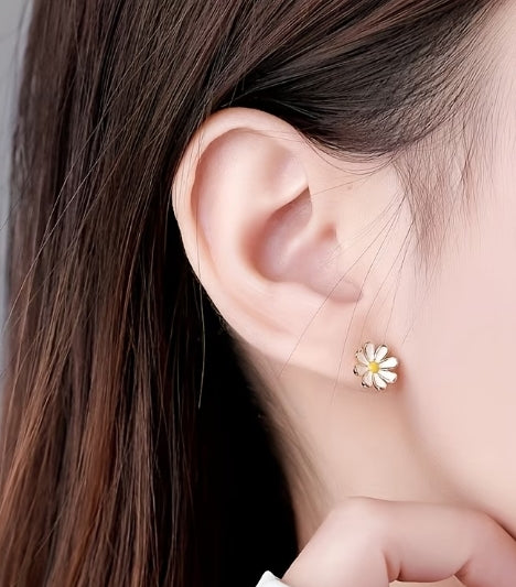 Daisy Stud Enamel Earrings