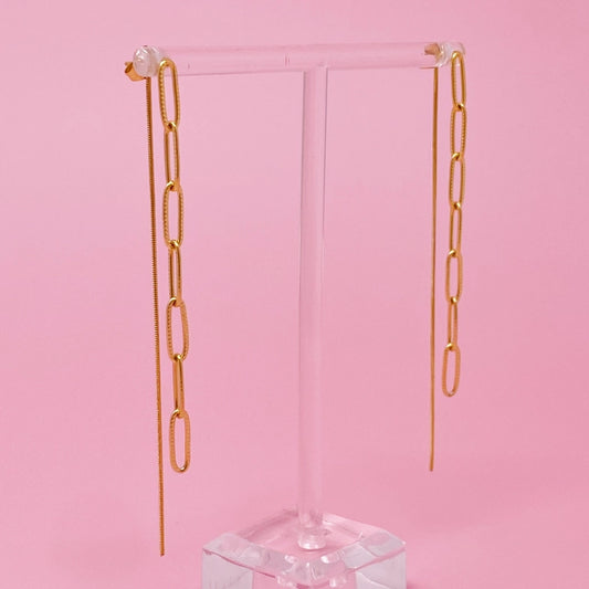 Double Chain Drop Earrings