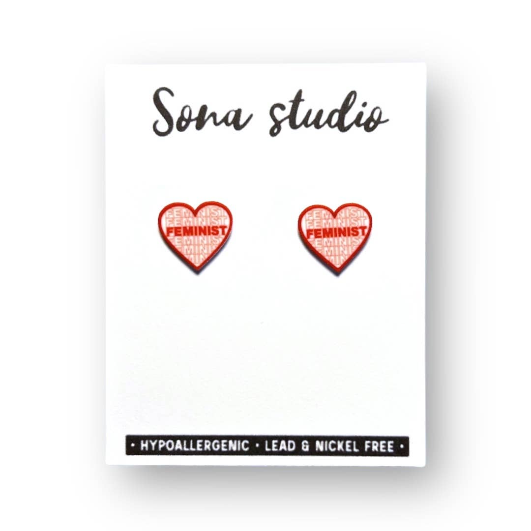 Feminist Heart Earrings
