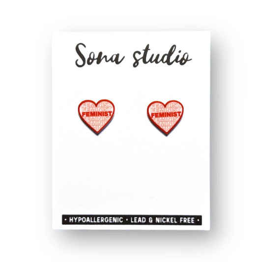 Feminist Heart Earrings