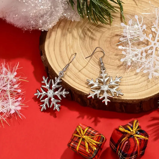 Silver Snowflake Dangle Earring