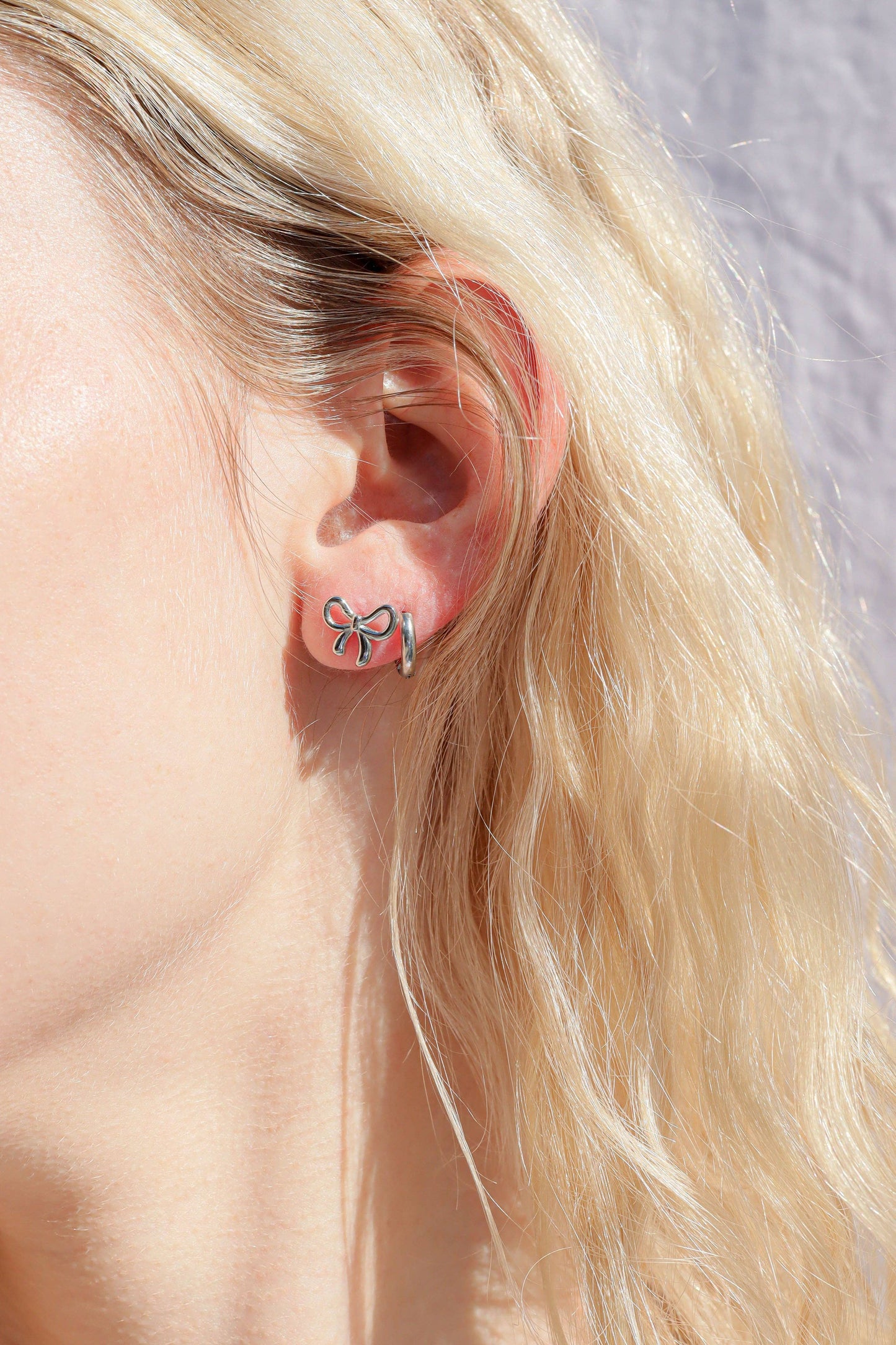 18K Gold PVD Stainless Steel Bow Stud Earrings: Gold