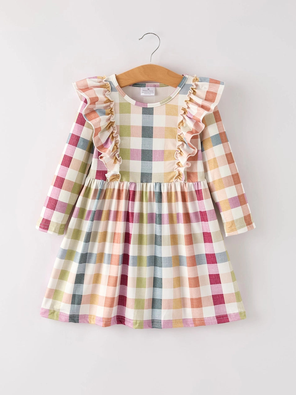 Fall Thanksgiving Plaid Long Sleeve Girls Dress – Tailor's Square