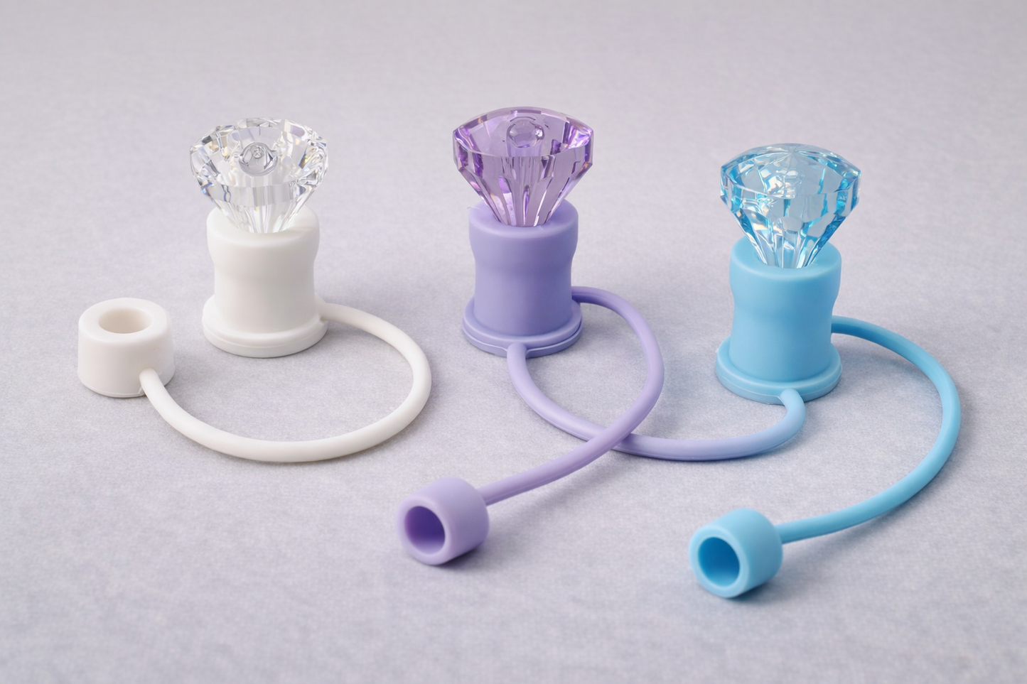 Diamond Silicone Straw Topper