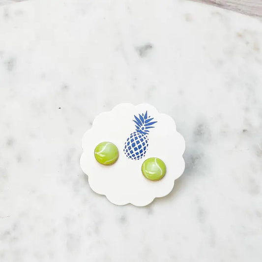 Tennis Ball Enamel Stud Earrings