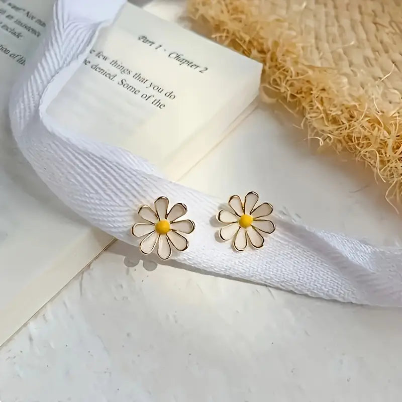 Daisy Stud Enamel Earrings