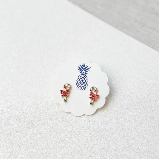 Candy Cane Signature Enamel Earrings