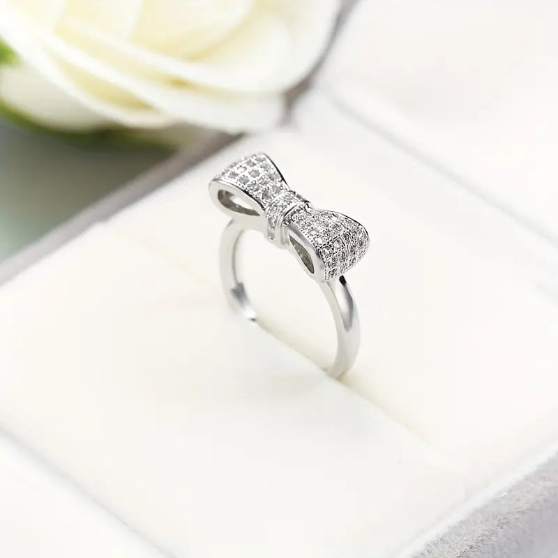 Pave Bow Fashion Ring