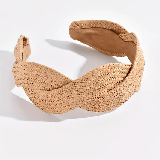 Straw Twist Wide-brimmed Headband