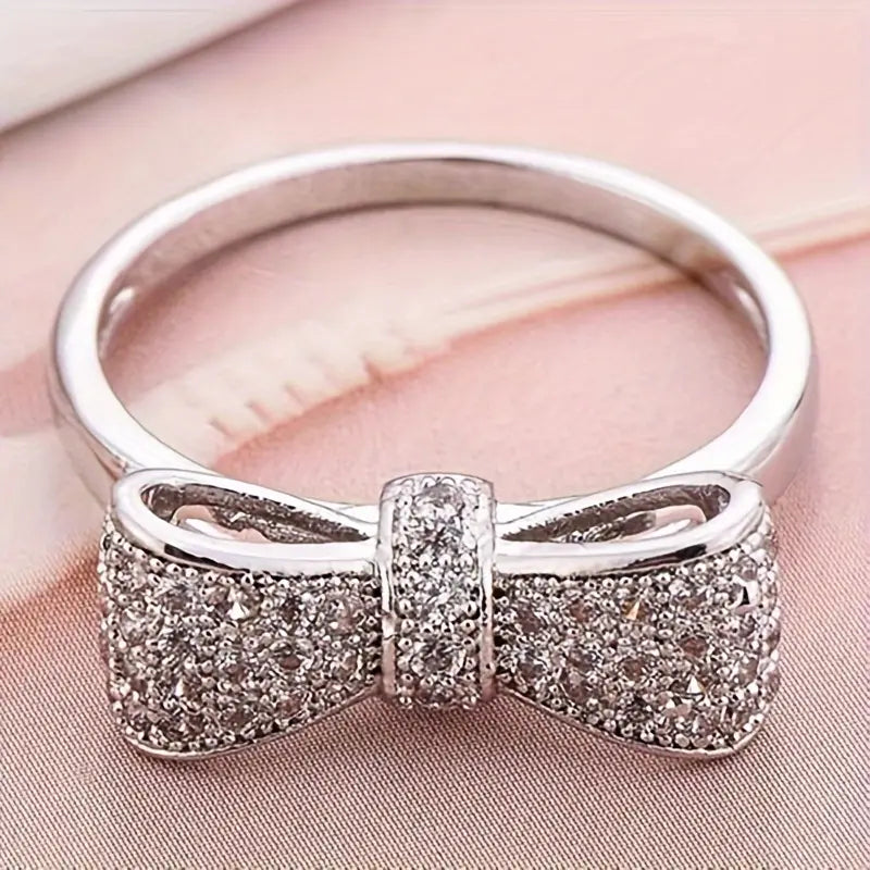 Pave Bow Fashion Ring