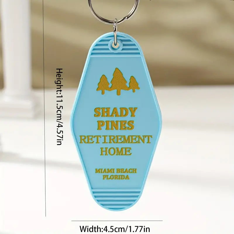 Shady Pines Vintage Hotel Keychain