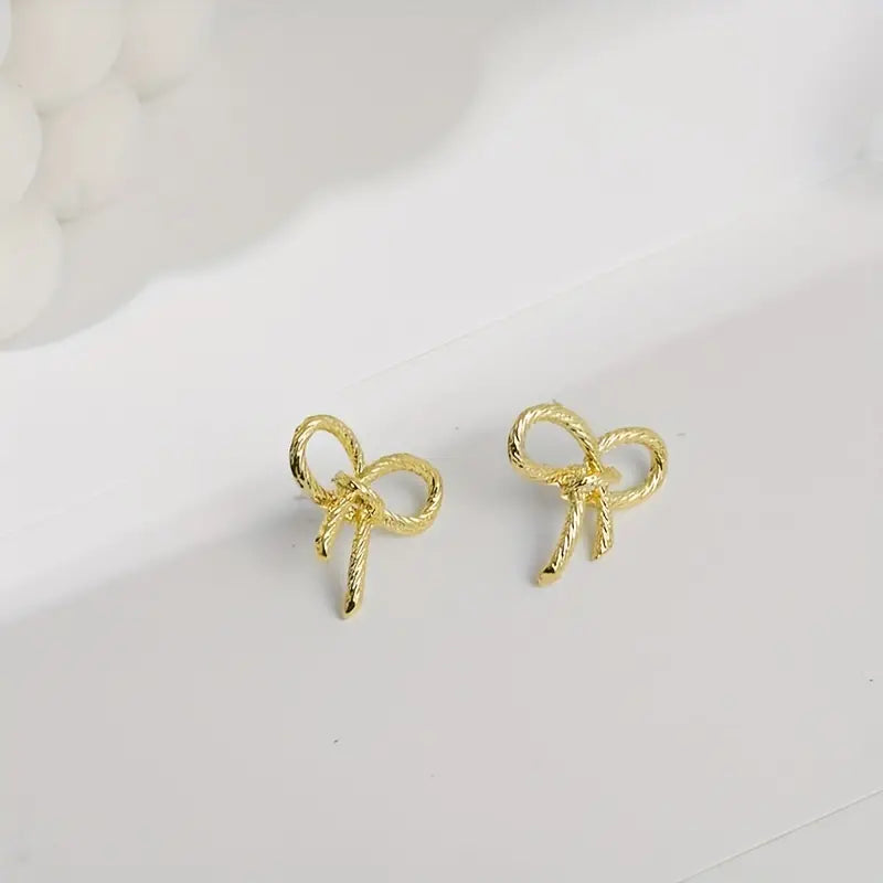 Simple Bowknot Stud Earrings