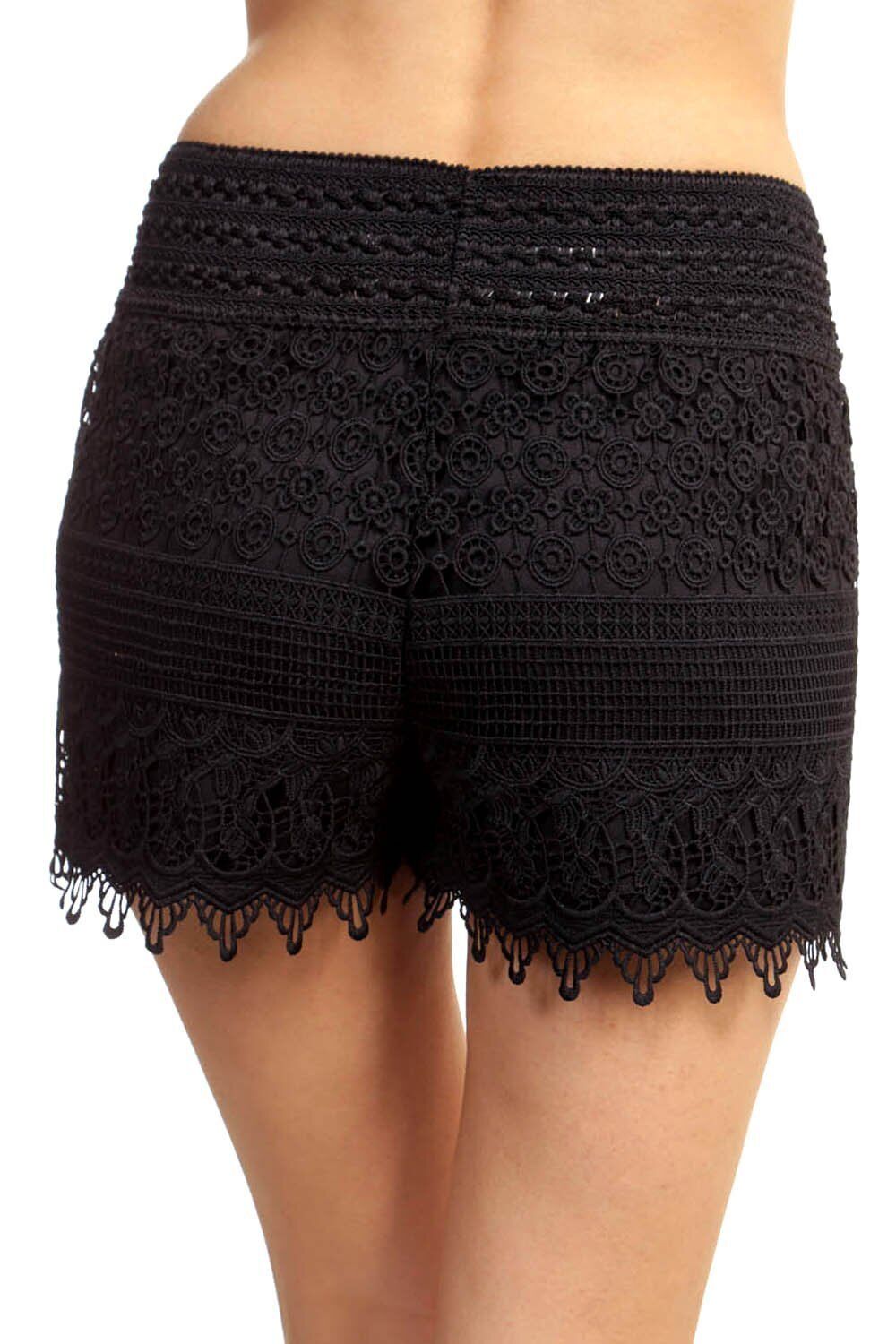 Lace Crochet Banded Shorts with Lining.