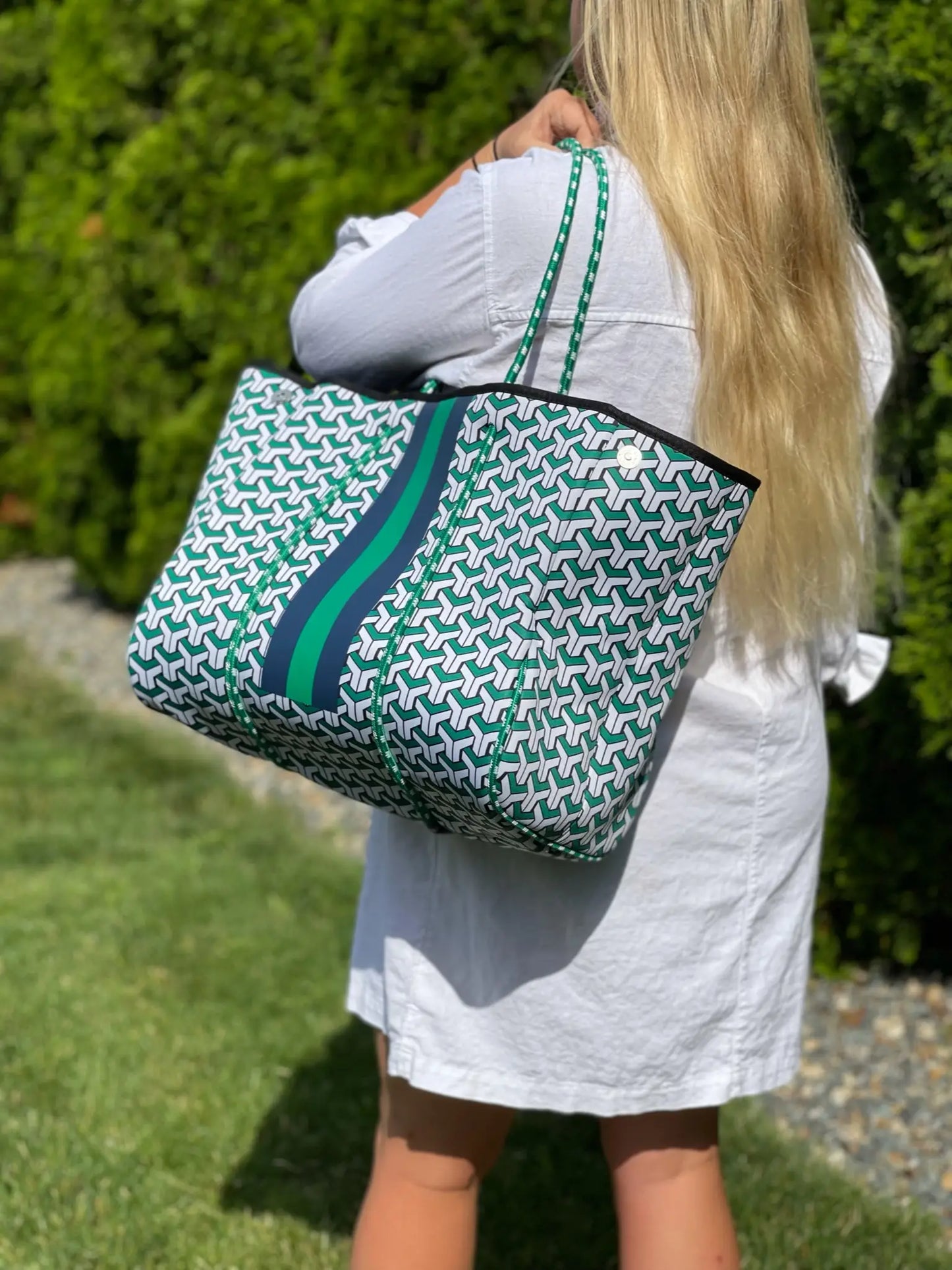 Green Maze Neoprene Tote