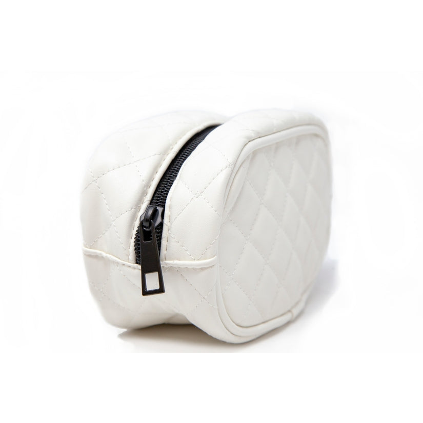 White Quilted Cosmetic Bag