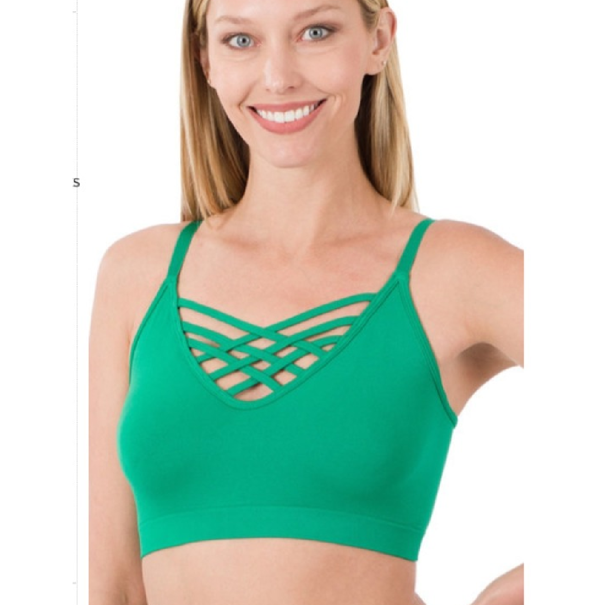 Front V Lattice Bralette w Adjustable Straps