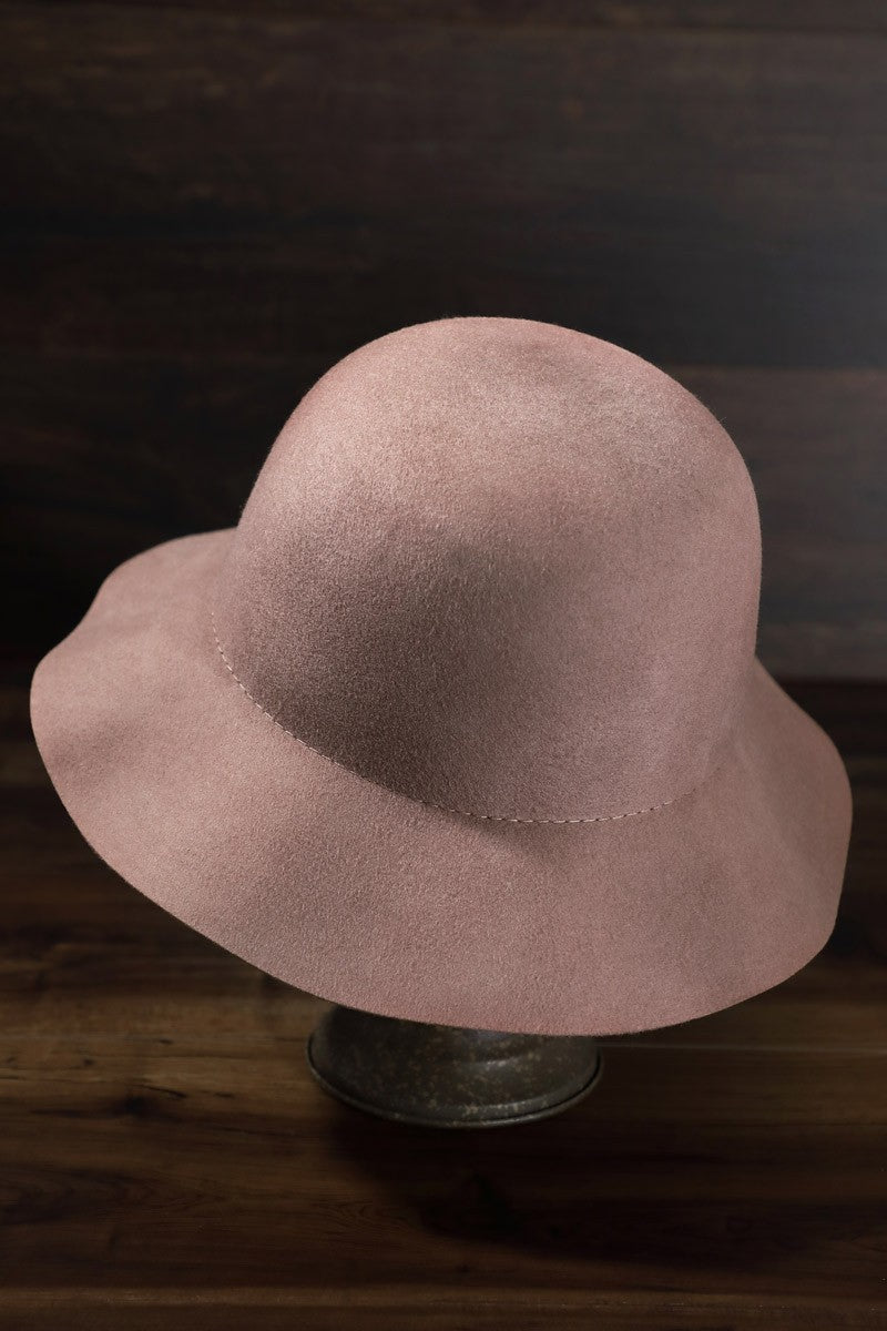 Mauve Wool Cloche Hat