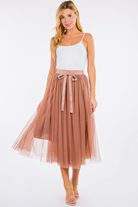 Tulle Multi Panel Midi Skirt