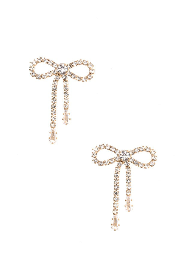 Petite Rhinestone Bow Earrings