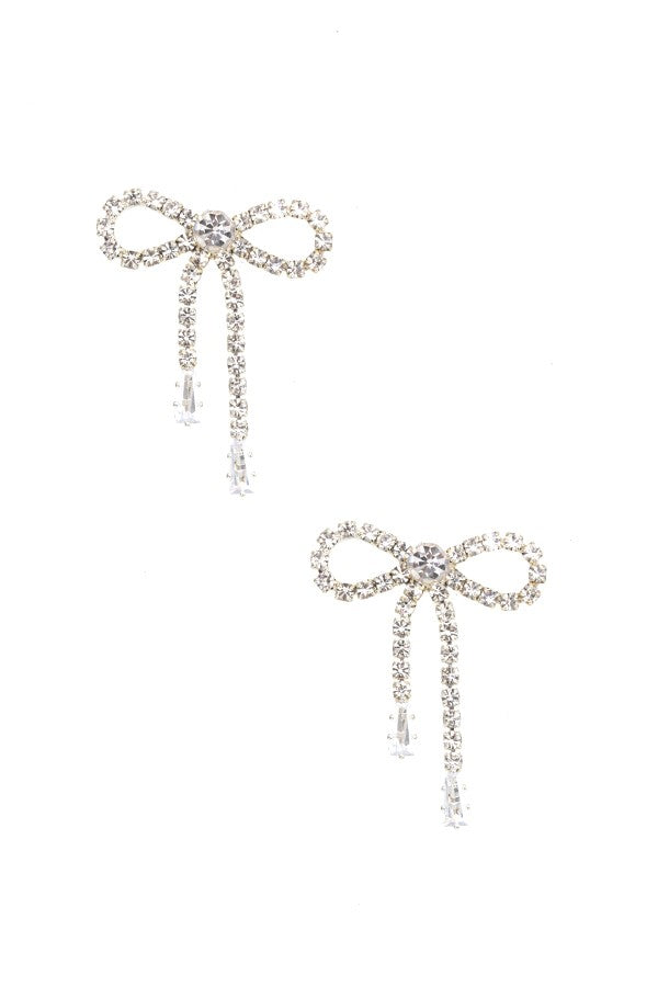 Petite Rhinestone Bow Earrings