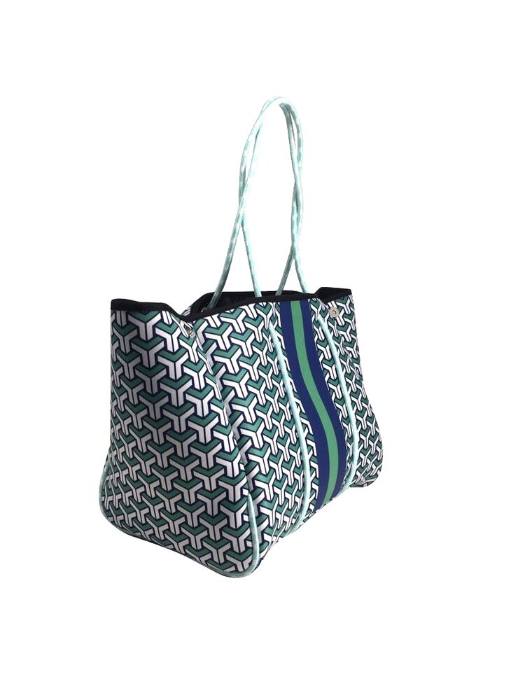Green Maze Neoprene Tote