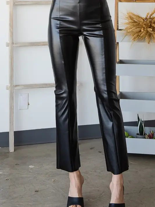 Straight Leg Faux Leather Pants