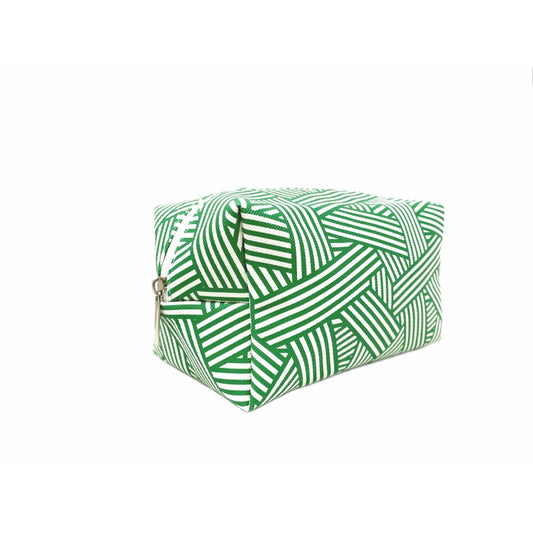 Abstract Green Stripe Cosmetic Bag