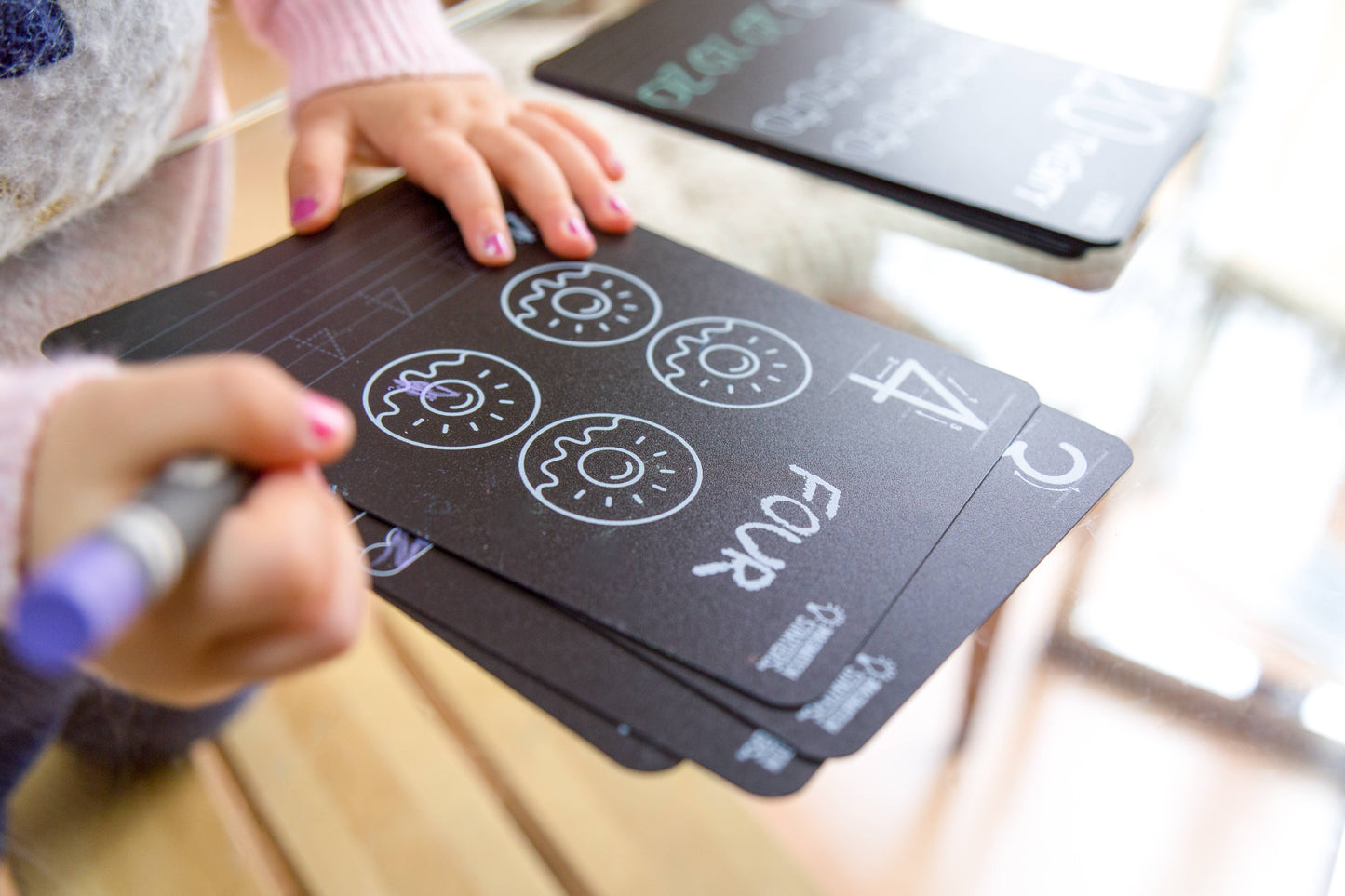 Number Chalkboard Coloring Cards