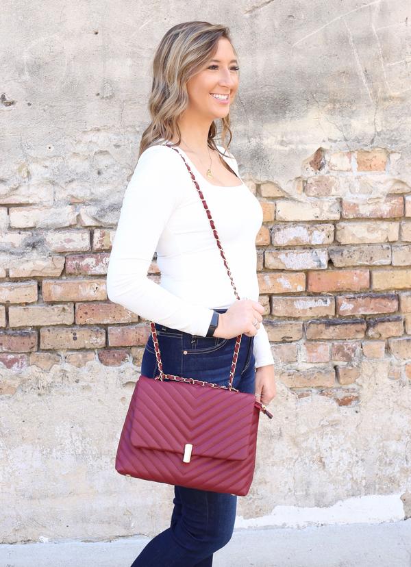 New Guinea Quilted Crossbody Burgundy