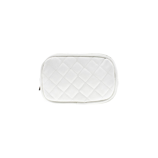 White Quilted Cosmetic Bag