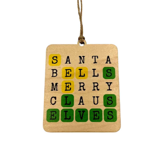 Elves Wordle Christmas Ornament