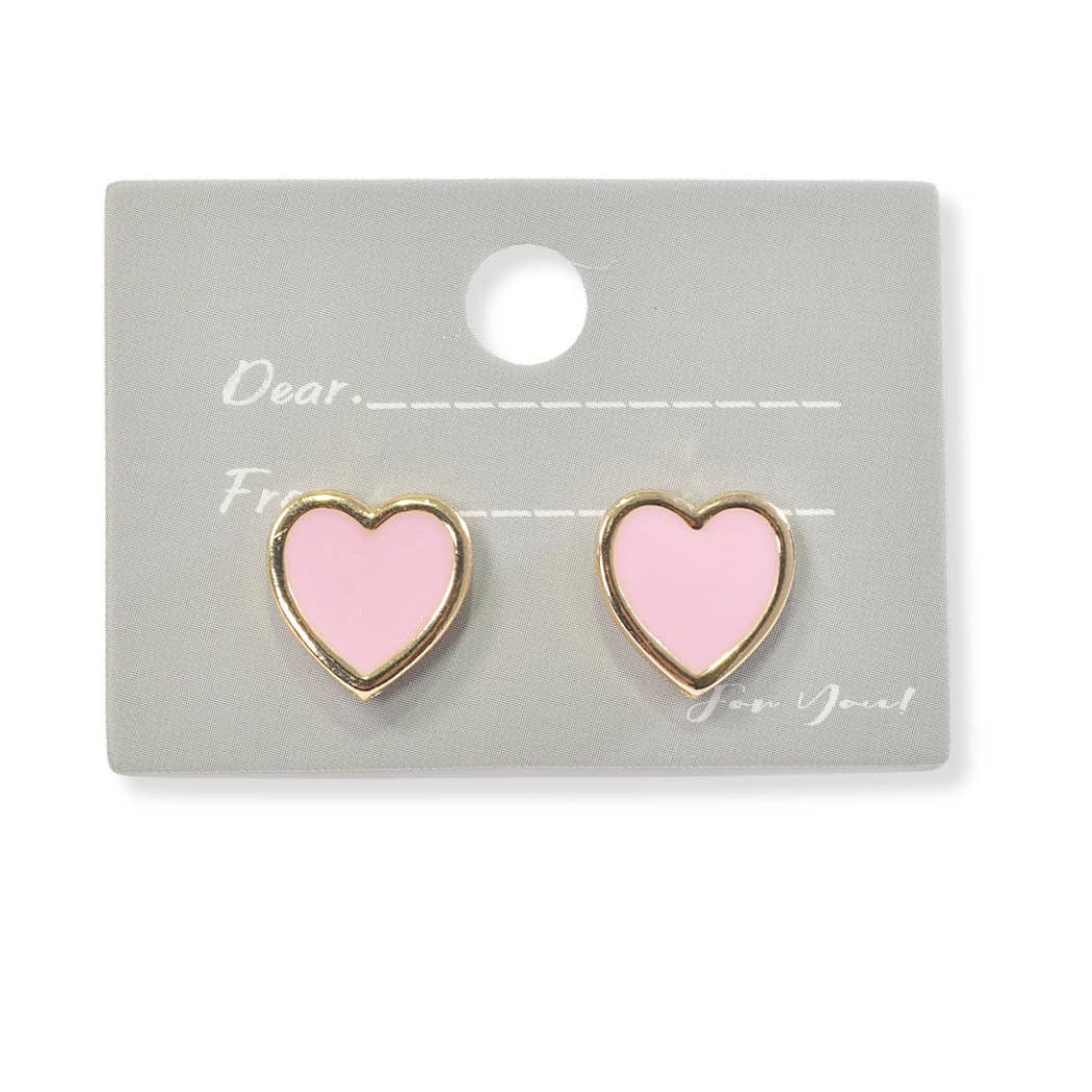 Heart Enamel Stud Earring