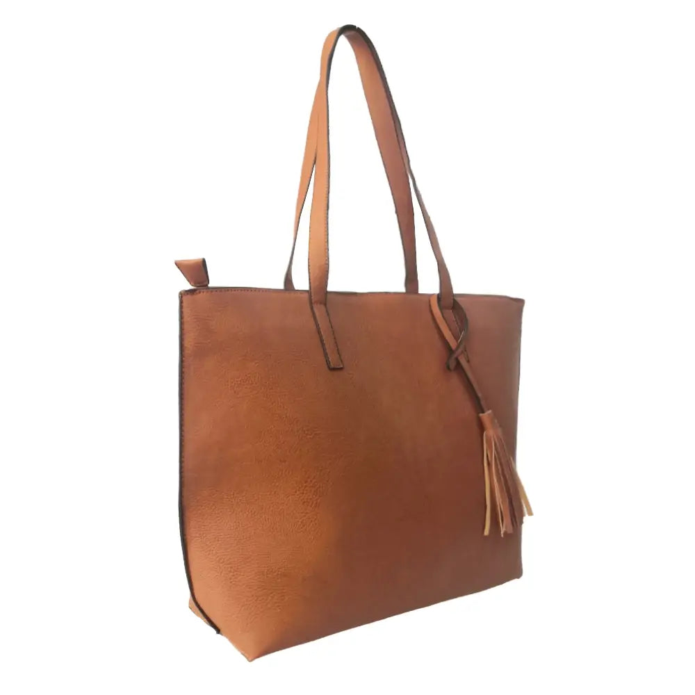 Louise Long Handle Large Shoulder Bag - Tan