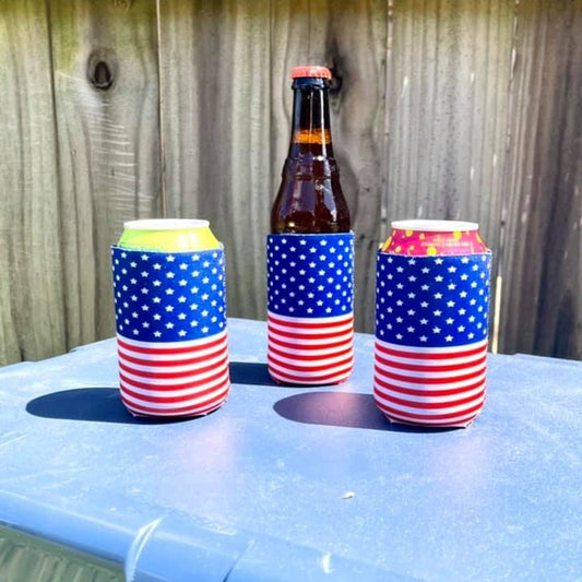 American Flag Can Cooler