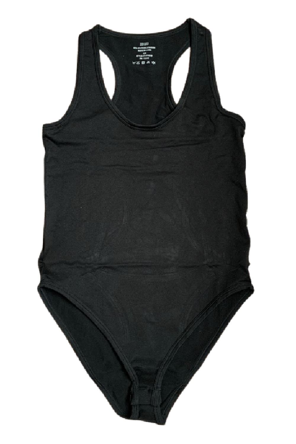 Black Seamless Racer Back Tank Bodysuit