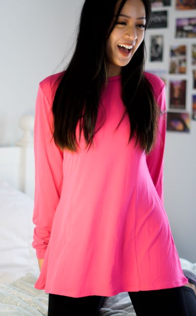 Hot Pink Long Sleeve Top