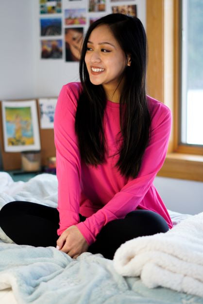 Hot Pink Long Sleeve Top