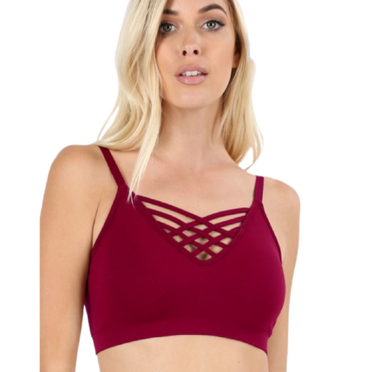 Curvy Front V Lattice Bralette