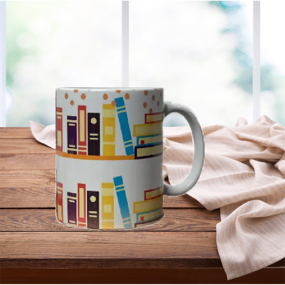 Book Shelf Ceramic Mug