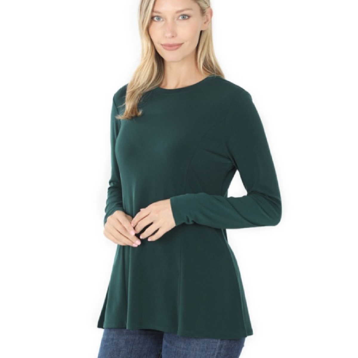 Hunter Green Long Sleeve Top