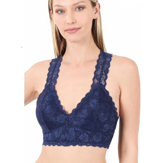 Navy Lace Bralette